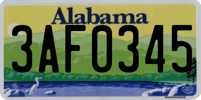 AL license plate 3AF0345
