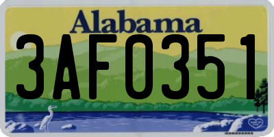 AL license plate 3AF0351