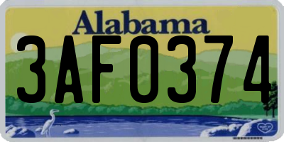 AL license plate 3AF0374
