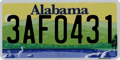 AL license plate 3AF0431