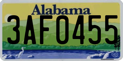 AL license plate 3AF0455