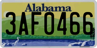 AL license plate 3AF0466