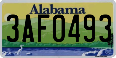 AL license plate 3AF0493