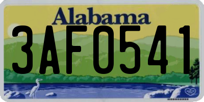 AL license plate 3AF0541