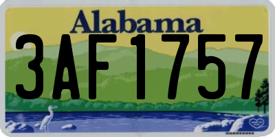 AL license plate 3AF1757