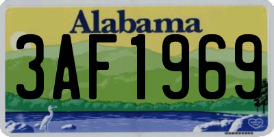 AL license plate 3AF1969
