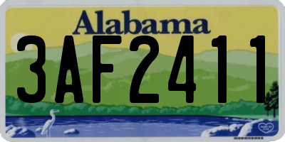AL license plate 3AF2411