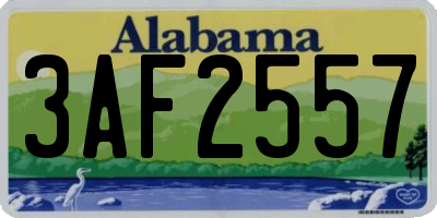 AL license plate 3AF2557