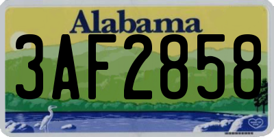 AL license plate 3AF2858