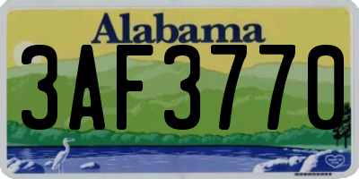 AL license plate 3AF3770