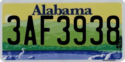 AL license plate 3AF3938
