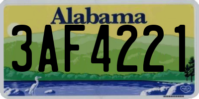 AL license plate 3AF4221