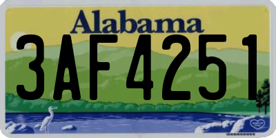 AL license plate 3AF4251