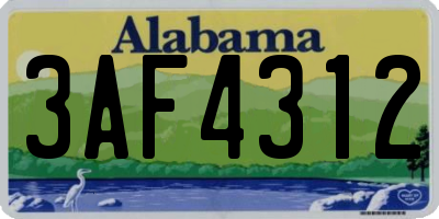 AL license plate 3AF4312