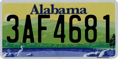 AL license plate 3AF4681