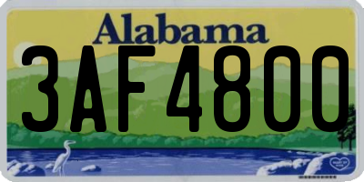 AL license plate 3AF4800