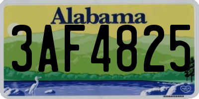 AL license plate 3AF4825
