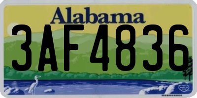 AL license plate 3AF4836