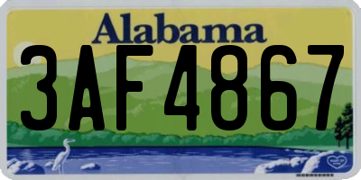 AL license plate 3AF4867