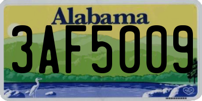 AL license plate 3AF5009