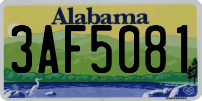 AL license plate 3AF5081