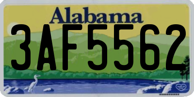 AL license plate 3AF5562