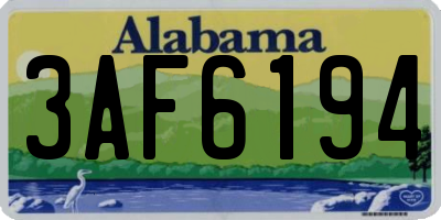 AL license plate 3AF6194
