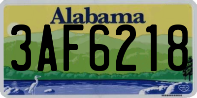 AL license plate 3AF6218