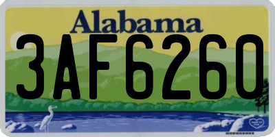 AL license plate 3AF6260