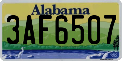 AL license plate 3AF6507