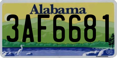 AL license plate 3AF6681