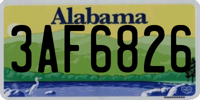 AL license plate 3AF6826