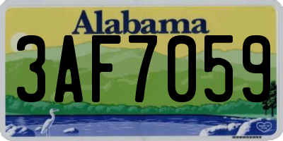 AL license plate 3AF7059
