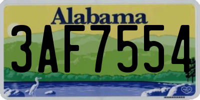 AL license plate 3AF7554