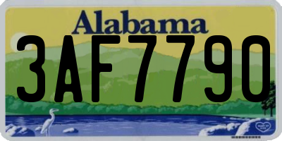 AL license plate 3AF7790