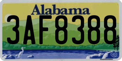 AL license plate 3AF8388