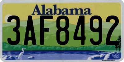 AL license plate 3AF8492