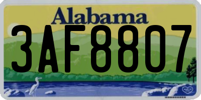 AL license plate 3AF8807