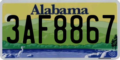 AL license plate 3AF8867