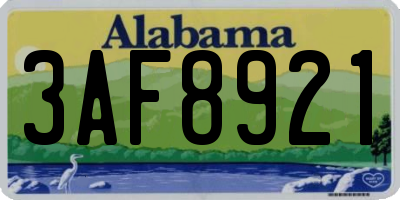 AL license plate 3AF8921