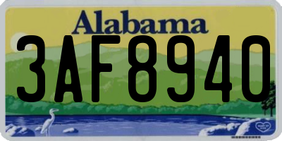 AL license plate 3AF8940