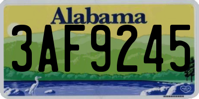 AL license plate 3AF9245