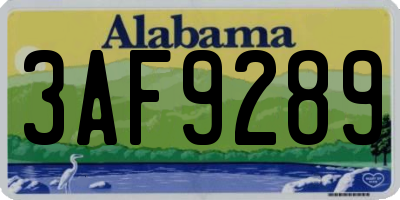 AL license plate 3AF9289