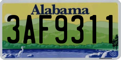 AL license plate 3AF9311