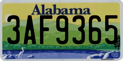 AL license plate 3AF9365