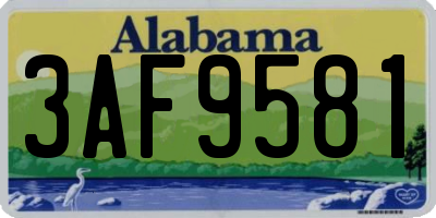 AL license plate 3AF9581