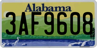 AL license plate 3AF9608