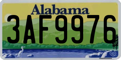 AL license plate 3AF9976