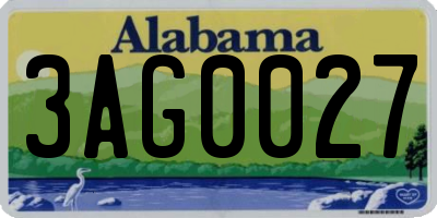 AL license plate 3AG0027