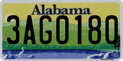 AL license plate 3AG0180
